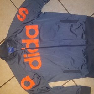 Men's ADIDAS zip up size XL Grey/Orange
